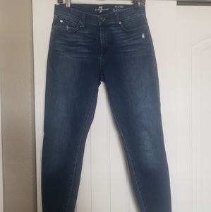 7 For All Mankind Asymmetrical Raw Hem Jeans